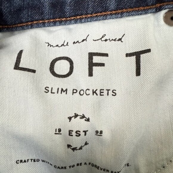 Loft Blue Denim Curvy Straight Jeans. Women's 30/10 - Picture 6 of 7